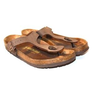 Birkenstock Gizeh Brown Sandals Slides Slip-On's Unisex Women's Shoe sz 8 *READ